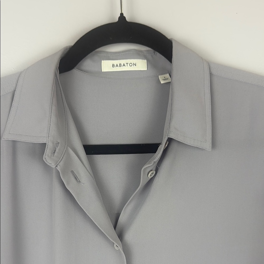 Aritzia Babaton Oversized Light Gray Blouse Size 1 - Picture 7 of 12